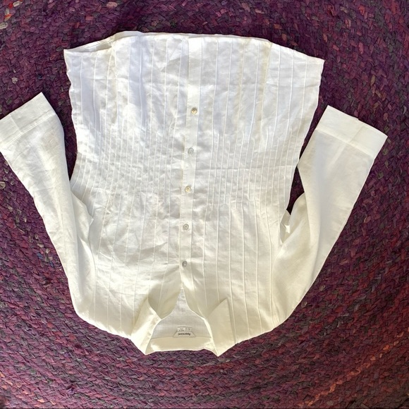 Appraisal button up linen white shirt size L - Picture 3 of 9
